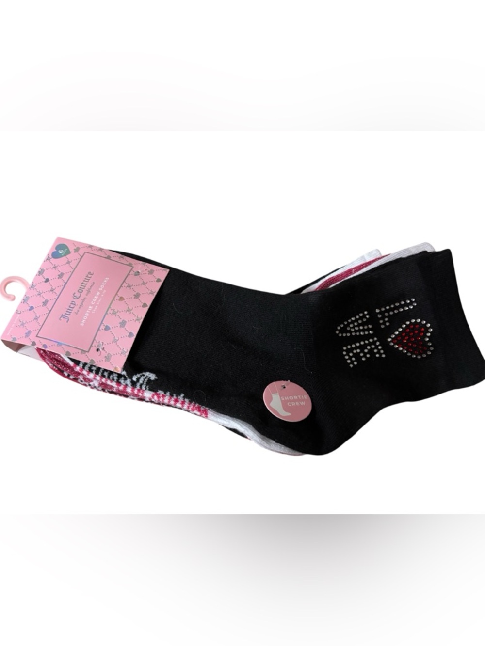 Juicy Couture embellished shortie crew socks 6 pack - NWT